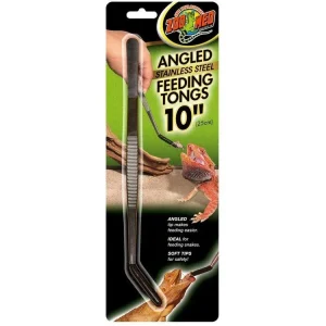 Zoo Med Angled Stainless Steel Feeding Tongs 10″