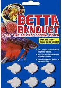 Zoo Med Betta Banquet 7 Day Release Fish Feeding Block 0.3 oz