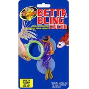 Zoo Med Betta Bling Decor, Scuba Diver With Hoop