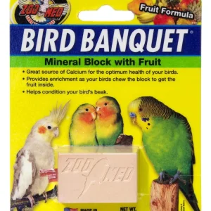 Zoo Med Bird Banquet Fruit Formula Mineral Block Pink 1oz SM (D)