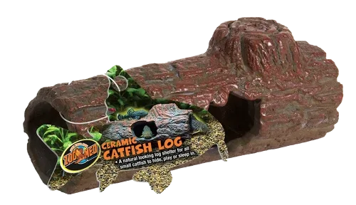 Zoo Med Ceramic Catfish Log Aquarium Ornament Brown 6.45in MD - Image 2