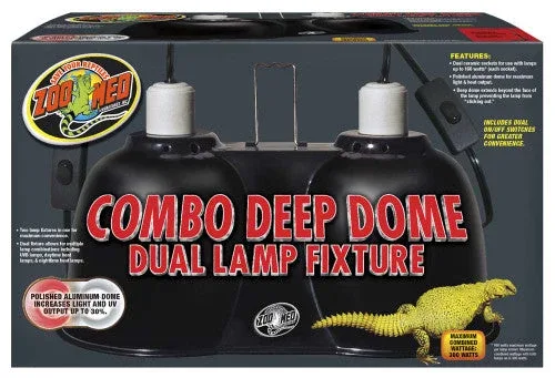 Zoo Med Combo Deep Dome Dual Lamp Fixture Black - Image 2
