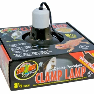 Zoo Med Deluxe Porcelain Clamp Lamp Fixture Black 8.5 in