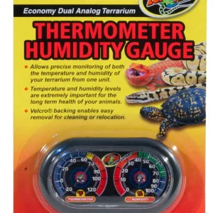 Zoo Med Dual Analog Terrarium Thermometer/Humidity Gauge Black