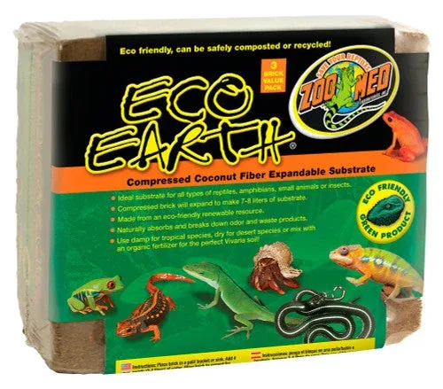 Zoo Med Eco Earth Coconut Fiber Substrate Brown 3 Pack - Image 2