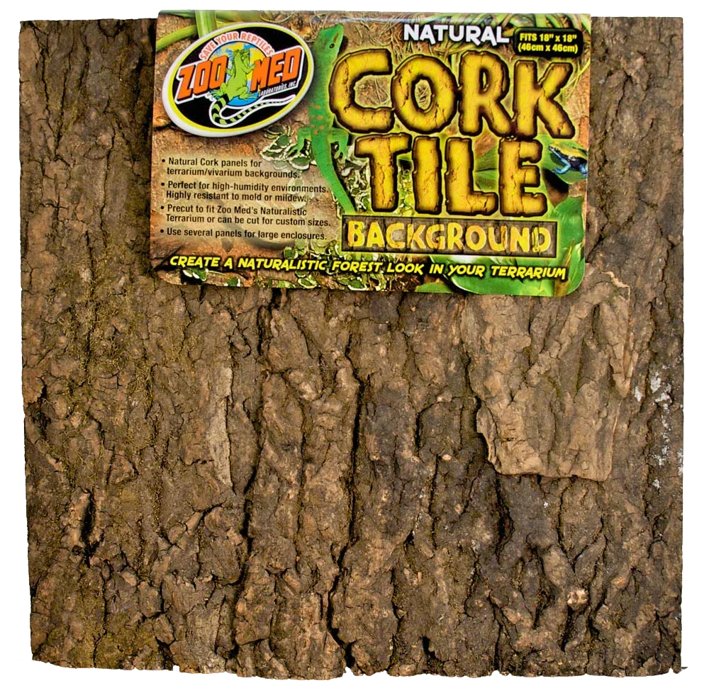 Zoo Med Natural Cork Tile Background Brown 18in X 18in LG