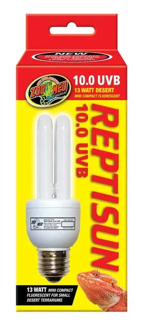 Zoo Med ReptiSun 10.0 UVB Desert Compact Fluorescent Lamp Mini White 13 Watt - Image 2