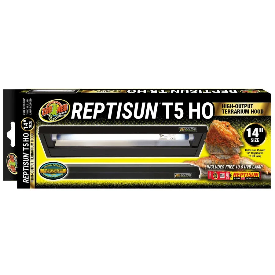 Zoo Med ReptiSun T5 HO Terrarium Hood w/ 10.0 Bulb 1ea/14 in