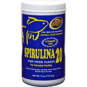 Zoo Med Spirulina 20 Flakes Fish Food 1ea/4 oz