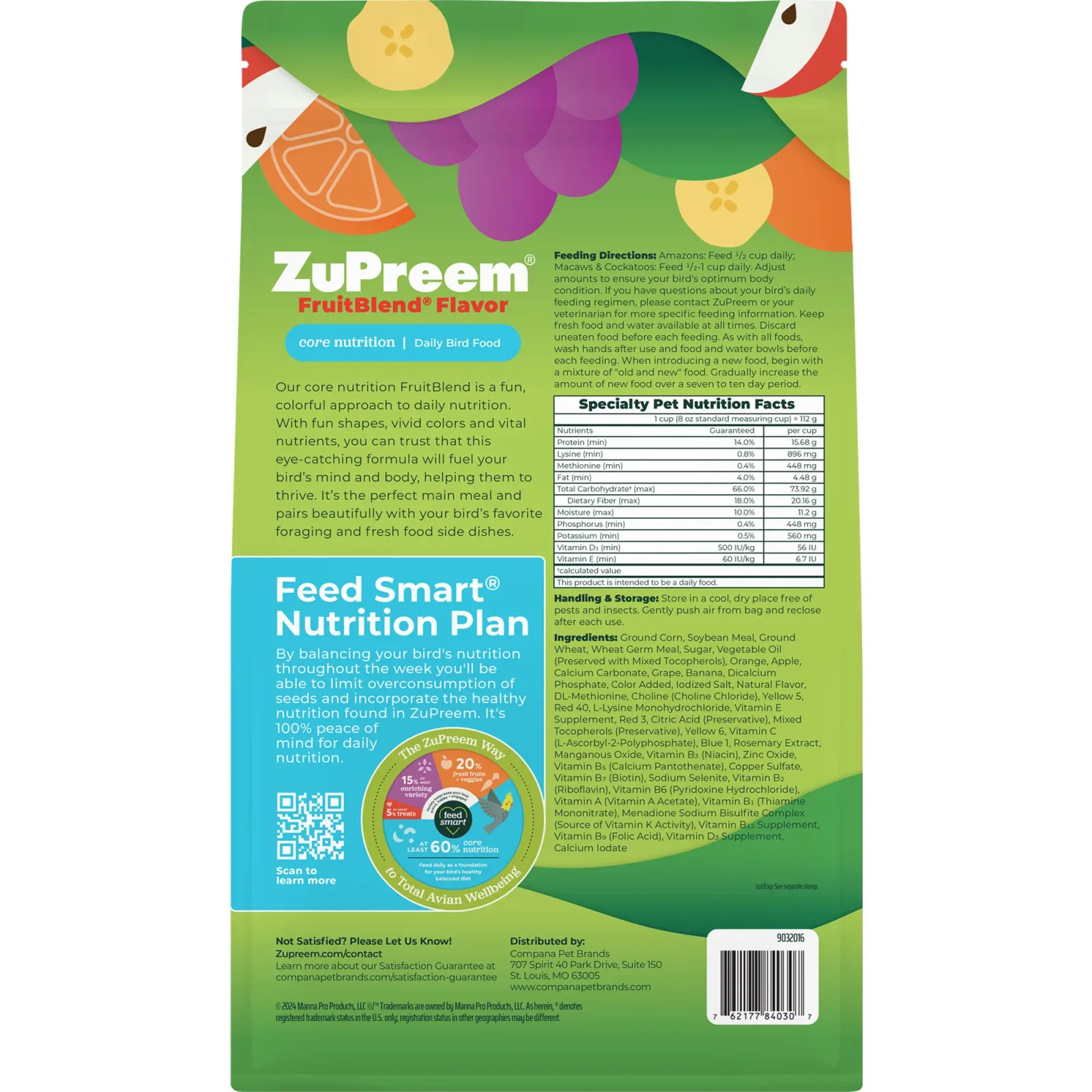 Zupreem FruitBlend Flavor Food with Natural Flavors for Large Birds - Image 2